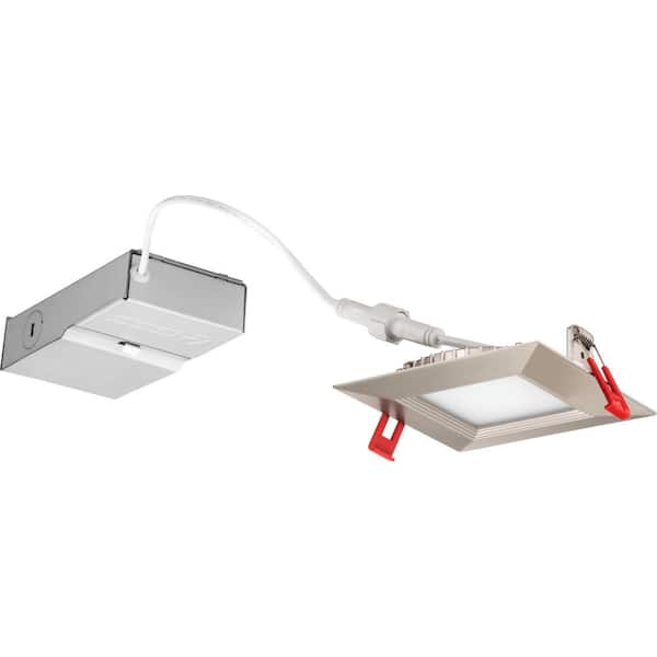 Lithonia Lighting Wafer 4 in. Brushed Nickel Integrated LED Recessed Kit