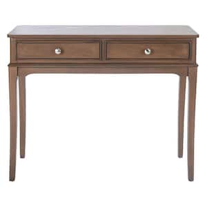 Opal 13 in. Brown Rectangle Wood Console Table with Drawer