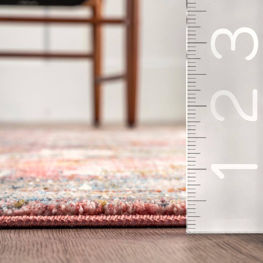 Harriet Orange Vintage Medallion Square Area Rug