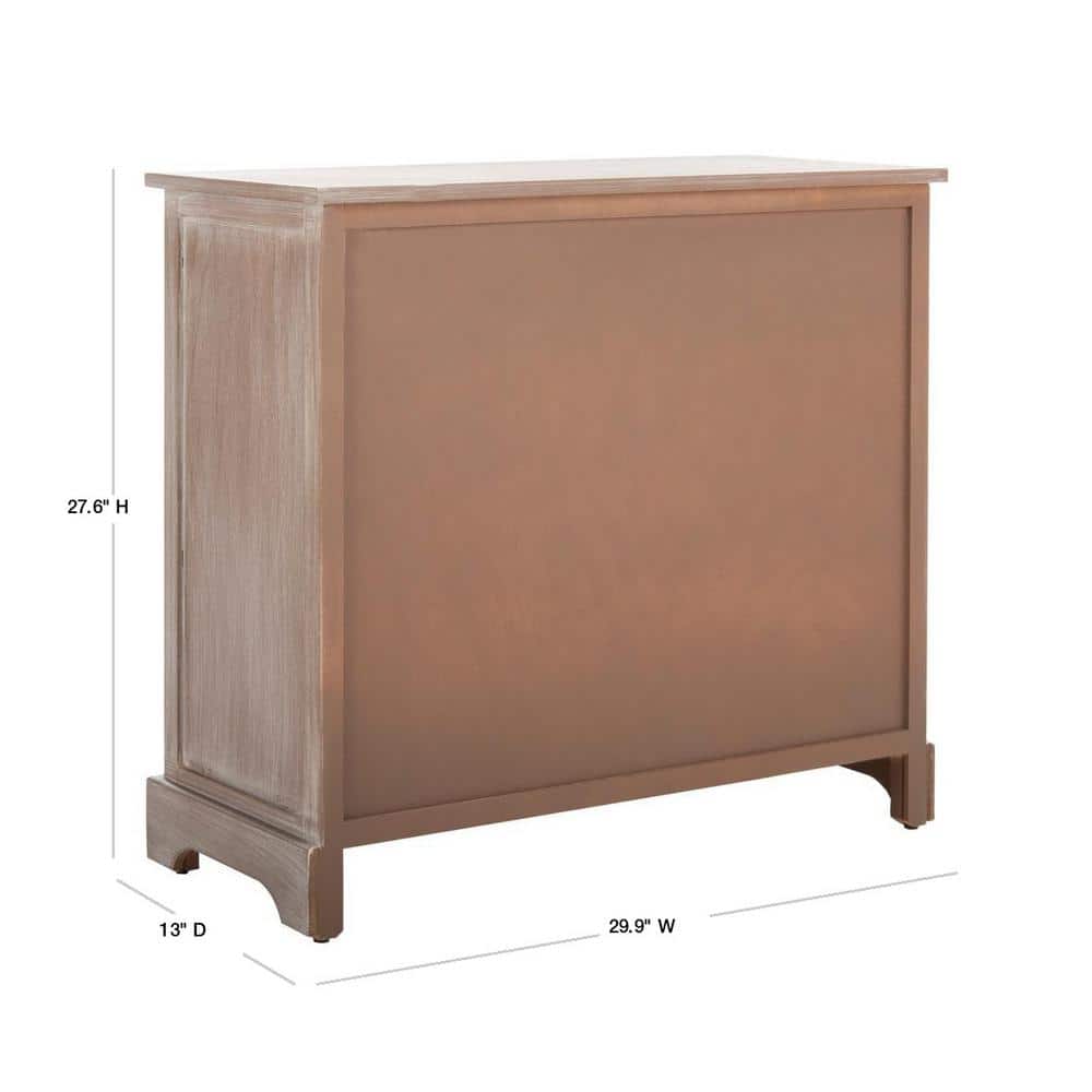 Herman 30" Beige Pine Storage Unit with Wicker Baskets