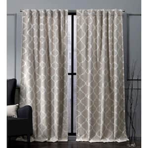 Treillage Linen Trellis Woven Room Darkening Hidden Tab / Rod Pocket Curtain, 52 in. W x 84 in. L (Set of 2)