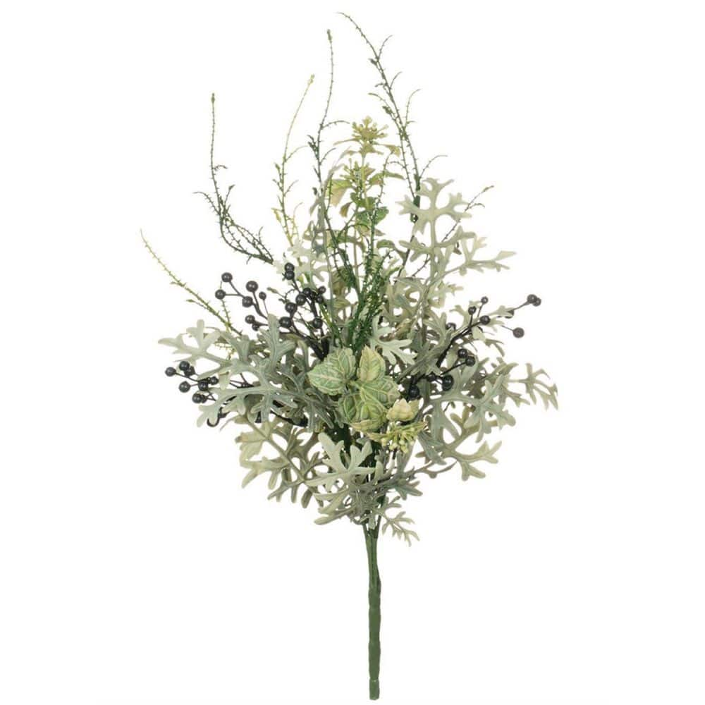 SULLIVANS Artificial 13 in. Green Dusty Miller Boxwood Pick 00913PT ...