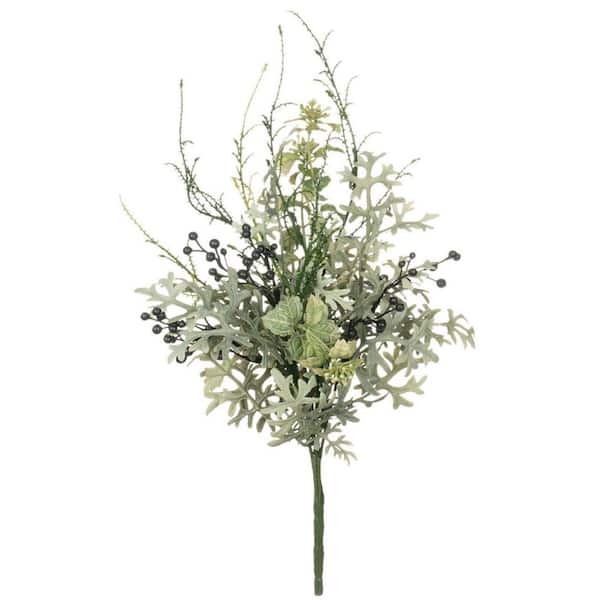 SULLIVANS Artificial 13 in. Green Dusty Miller Boxwood Pick