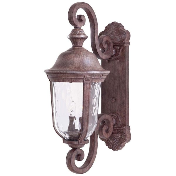 the great outdoors by Minka Lavery Ardmore 2-Light Vintage Rust Outdoor Wall Lantern Sconce