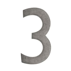 4 In. Antique Pewter Floating House Number 3