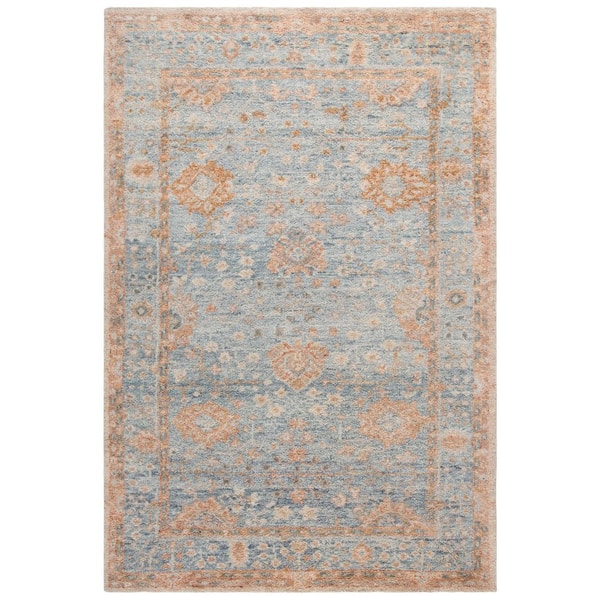 Samarkand 6 ft. x 9 ft. Light Blue/Beige Oriental Area Rug