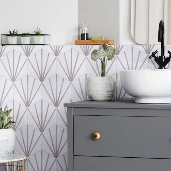 Horizon Dawn Hex Gris 7-3/4 in. x 9 in. Ceramic Floor and Wall Tile (8.88 sq. ft./Case)
