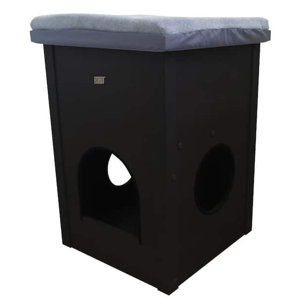New Age Pet ECOFLEX Kitty Kube Cat House with Scratch Pad in Espresso