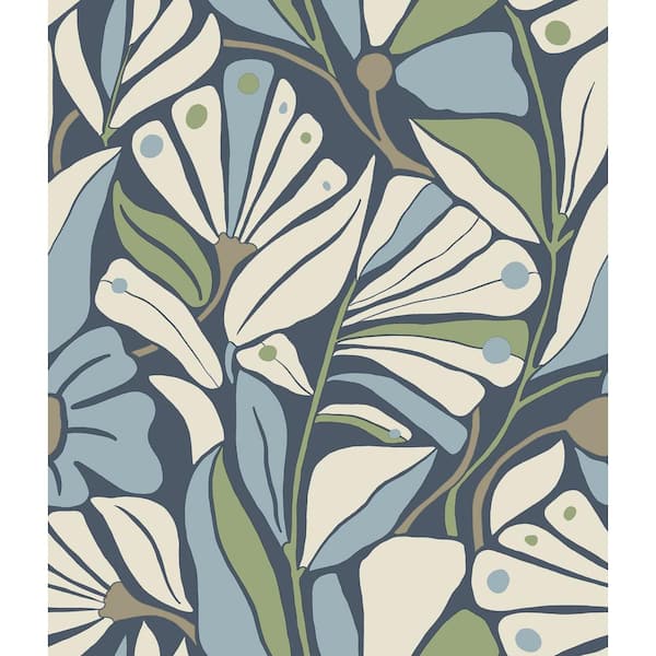 396 in. x 20.5 in. Blue Cabana Club Wallpaper Roll
