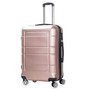 Hardside 20 in. Gold Rose Carry On Spinner Luggage with Ergonomic Handles and TSA Lock