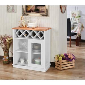 Hannah White Buffet Server with Wine Rack