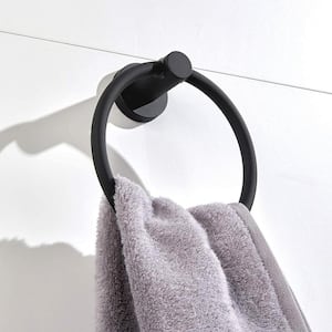 Bathroom Wall Mounted Towel Ring Towel Holder Hand Towel Bar in Stainless Steel Matte Black