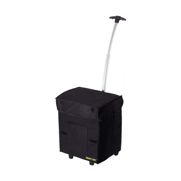 SMART CART Heavy Duty Soft Sided Lightweight Cart Collapsible Utility Dolly Basket Tote in Black