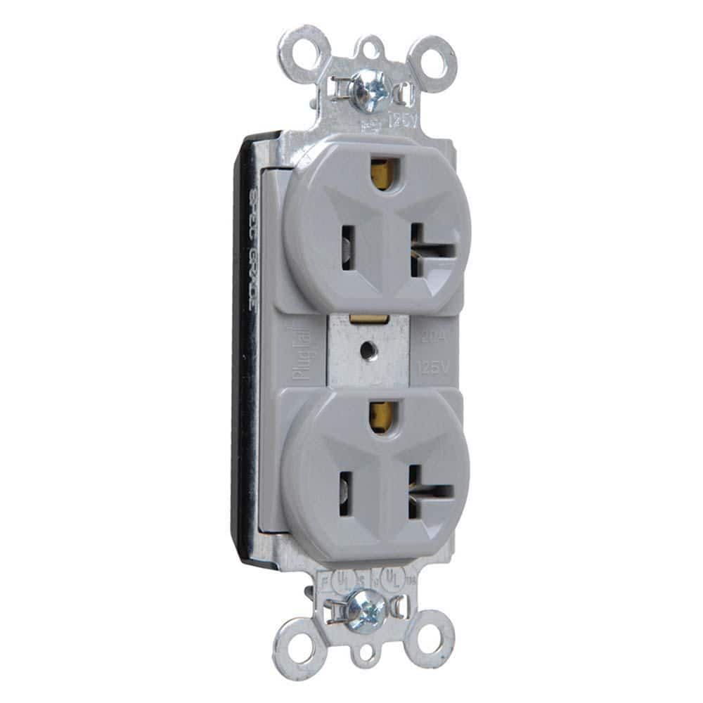PlugTail 20 Amp Spec Grade Duplex Outlet, Gray price history on PriceWatchPro