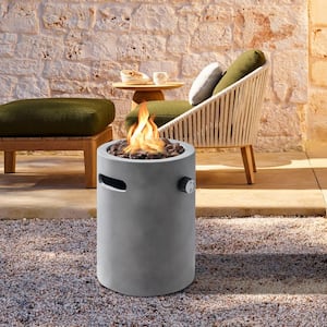 10 in. W x 14 in. H Outdoor Gas Fire Pit, Suitable for The Garden or Balcony in Gray