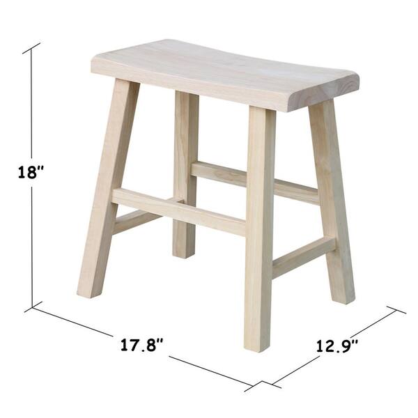 Unfinished Wood Bar Stool 1s, Bar Stools 18 Inch Height Difference