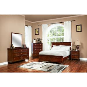 New Classic Furniture Tamarack 5-piece Brown Cherry Wood Queen Bedroom Set