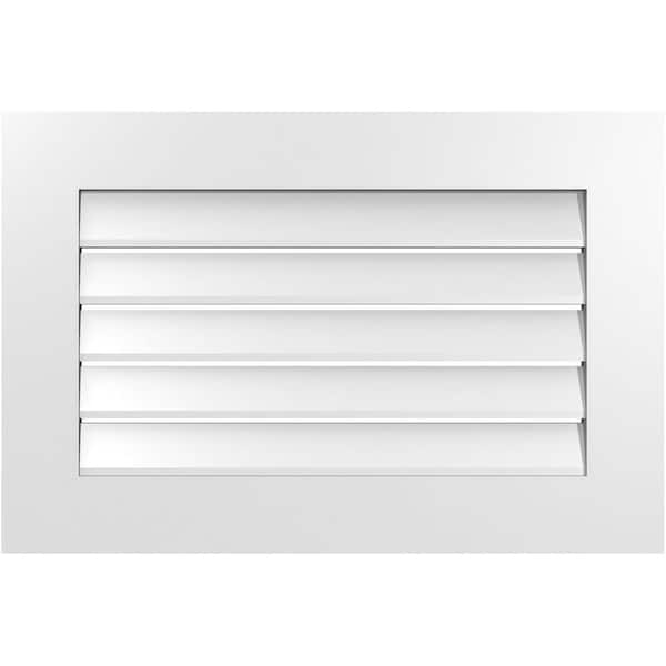 Ekena Millwork 30 in. x 20 in. Vertical Surface Mount PVC Gable Vent: Functional with Standard Frame