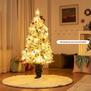 NOMA 5-Ft Arctic Spruce Warm White LED Pre-Lit Potted Christmas Tree Open Box 