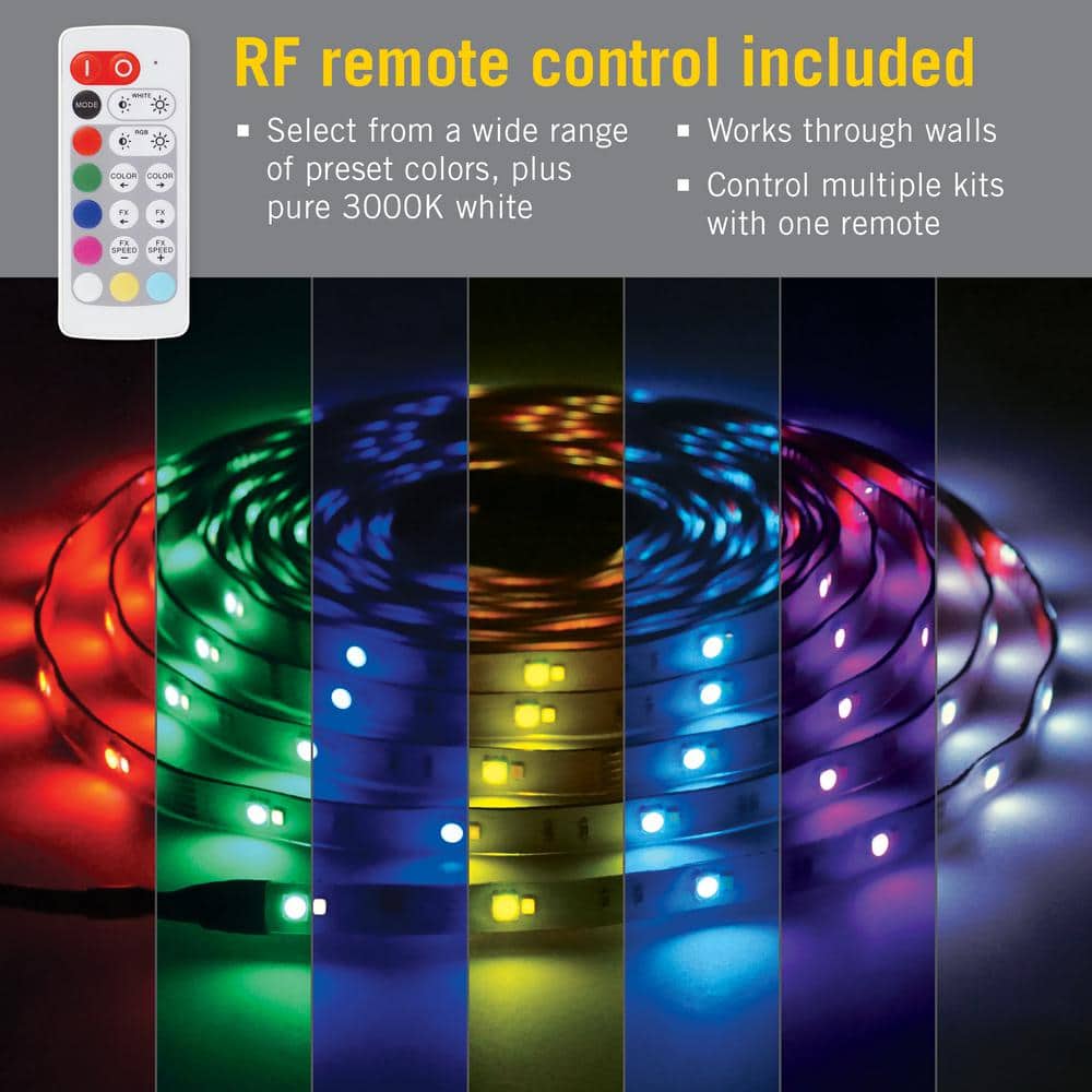 24 ft Multicolor RGB+W LED Indoor Outdoor Tape Light Kit