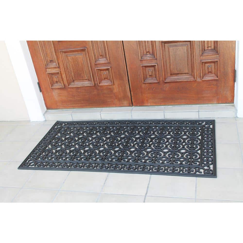 Large Black Rubber Outdoor Decorative Door Mat