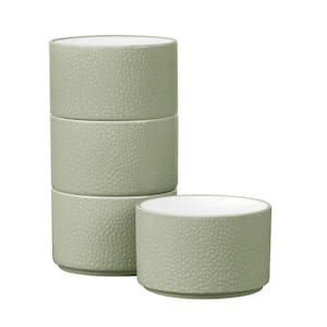 Colortex Stone Sage 3.75 in., 9 fl.oz. Porcelain Mini Bowls, (Set of 4)