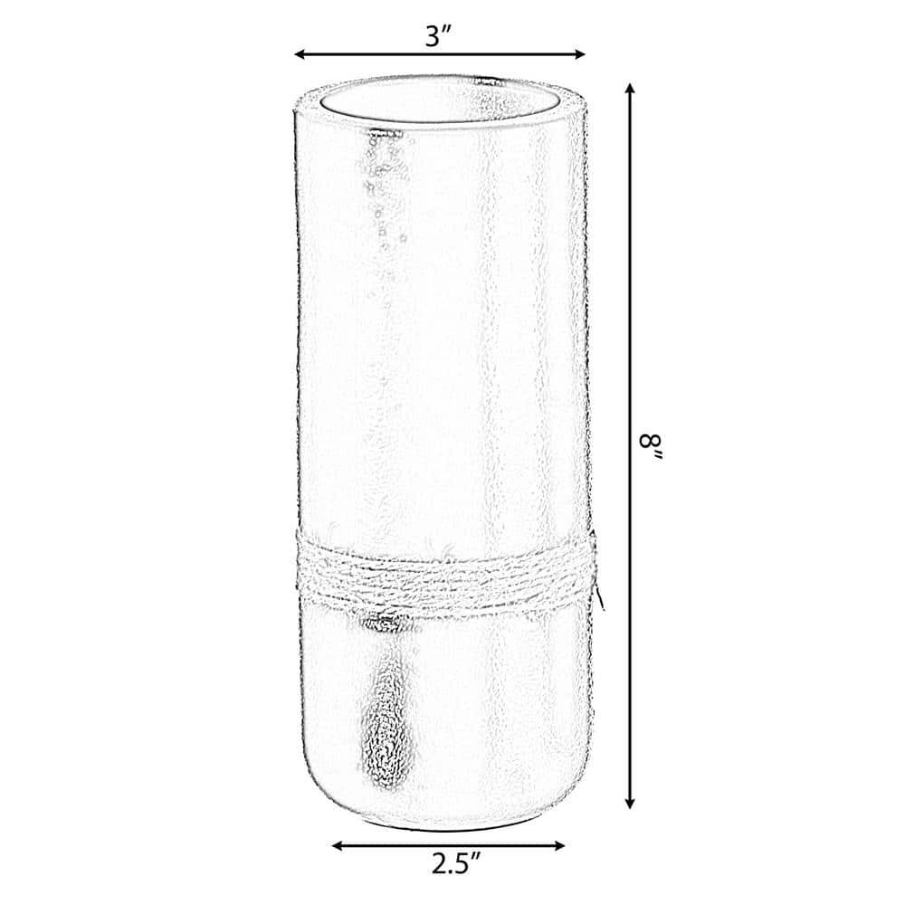 Small Black Ceramic Cylinder Table Vase with Rope