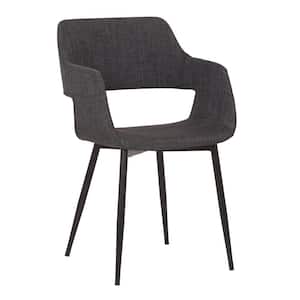 Gray Fabric Accent Chair with Wide Open Lower Back Design
