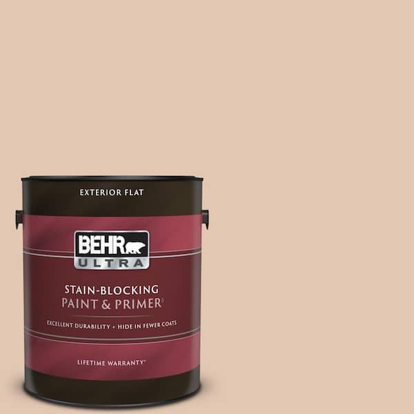 BEHR ULTRA 1 gal. #S210-2 Tapestry Beige Flat Exterior Paint & Primer