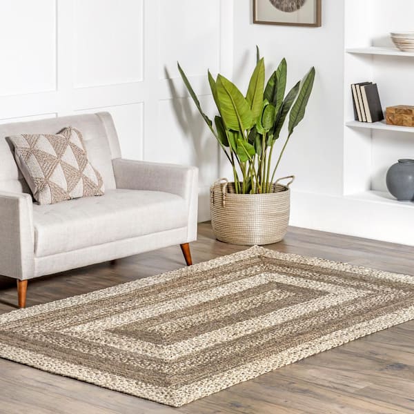Charlene Natural 8 ft. x 10 ft. Solid Jute Area Rug
