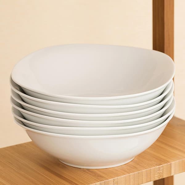 MALACASA Elisa 6 fl.oz White Porcelain Soup Bowl (Set of 6) ELISA