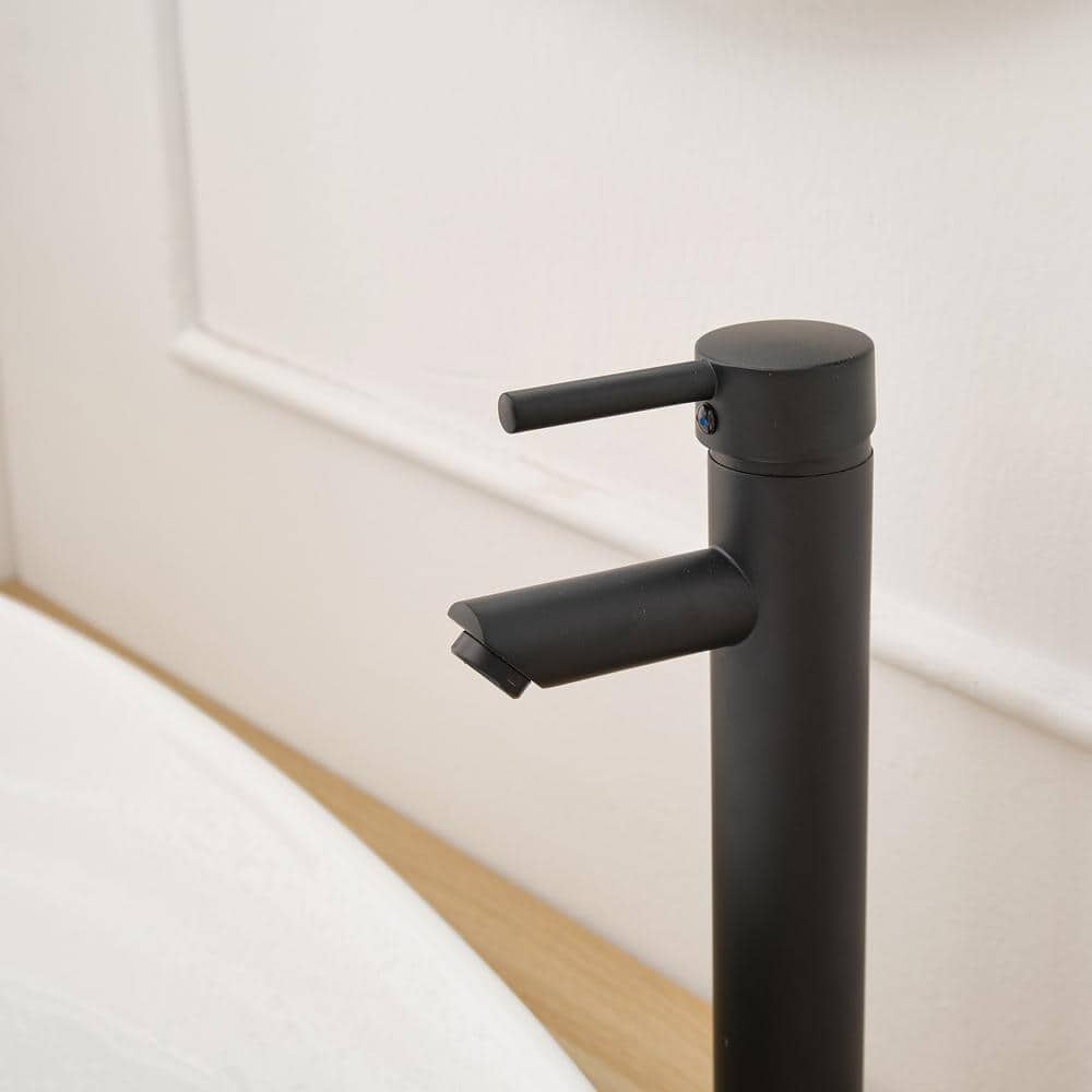 Matte Black Single Handle Vessel Sink Faucet