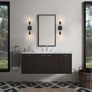 14.5 in. 2-Light Black Iron Vanity Light with Painted Matte