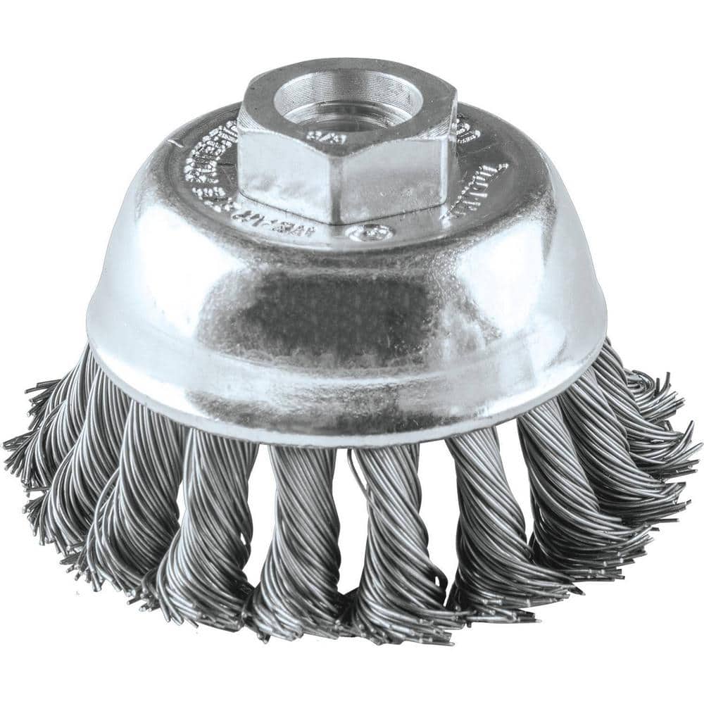 Steelex Plus D2282 5-Inch Knotted Wire Cup Brush, 5/8 by 11-Inch