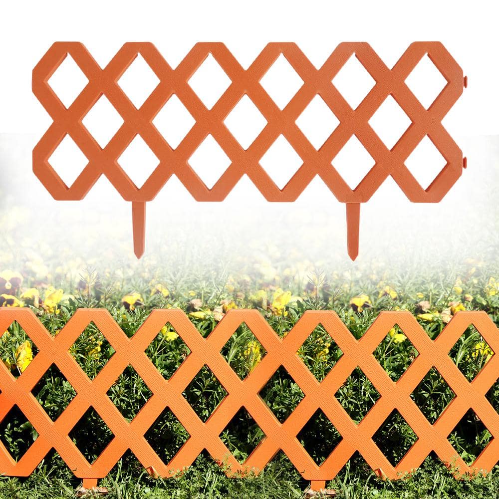 Agfabric 12 in. H x 23 in. W Red Plastic Decorative Garden Border Fence