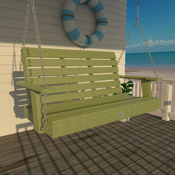 Highwood Riverside 4ft. 2-Person Palm Green Recycled Plastic Porch Swing