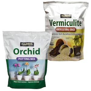 8 Qt. Premium Horticultural Vermiculite for Indoor Plants and 4 Qt. Premium Orchid Potting Mix