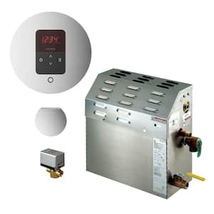 6kW Steam Bath Generator with iTempo AutoFlush Round Package in Polished Chrome