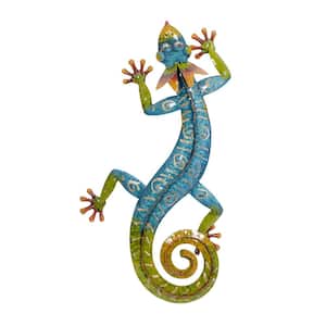Multi Colored Metal Eclectic Wall Decor 5 in. x 29 in.