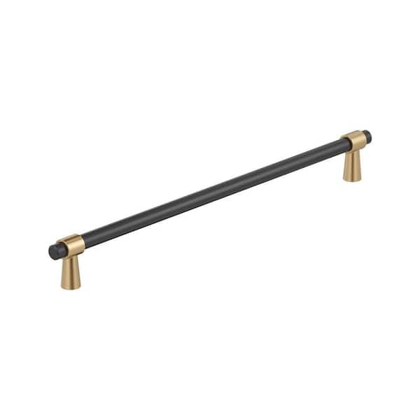 Mergence 12-5/8 in. (320 mm) Center-to-Center Matte Black/Champagne Bronze Bar Cabinet Pull