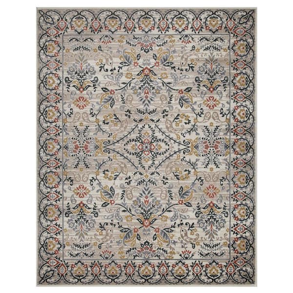 Jacinda Tan 8 ft. x 10 ft. Floral Paisley Rustic Polypropylene Area Rug