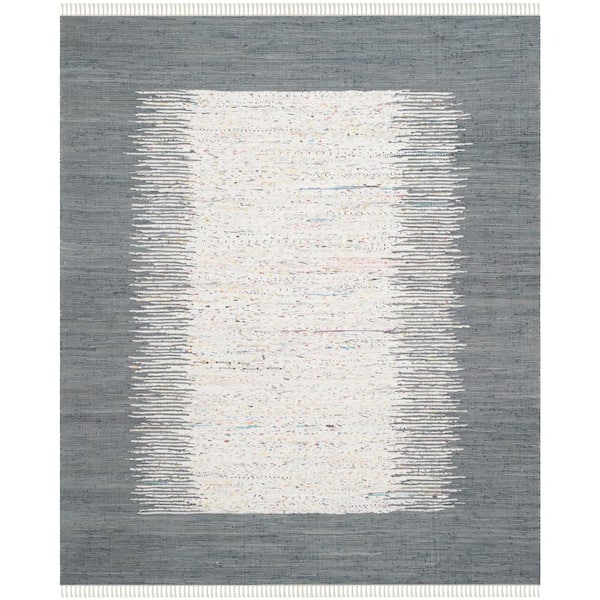 SAFAVIEH Montauk Ivory/Gray 9 ft. x 12 ft. Border Area Rug