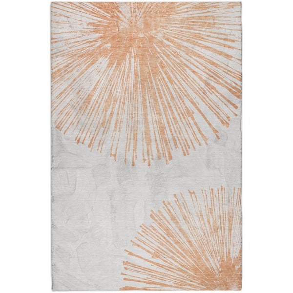 Dream Shag Premium Machine Washable Abstract ADS642 Salmon 8 ft. x 10 ft. Area Rug