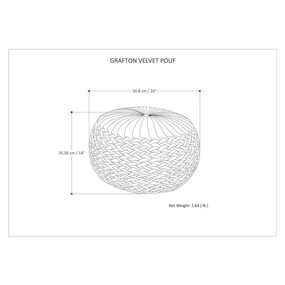 Grafton Luxurious Dark Blue Velvet Tufted Round Pouf