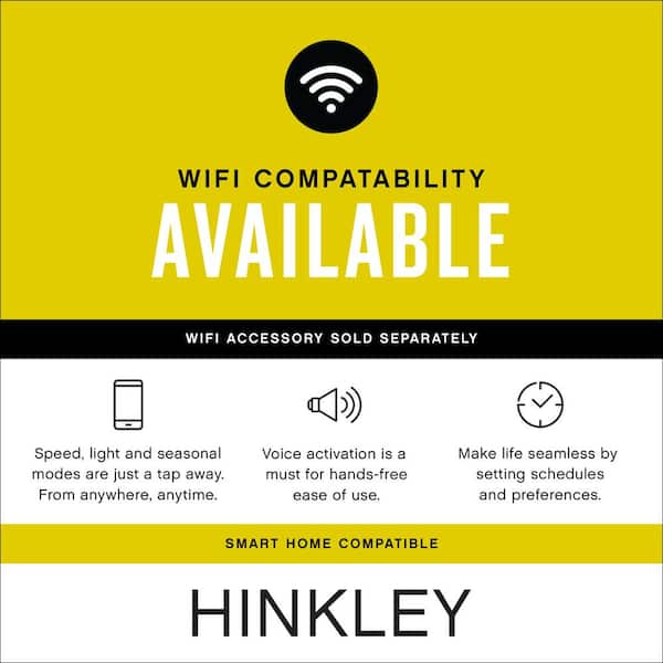 Hinkley Hover 52" 6-Speed Indoor/Outdoor Flush Mount Ceiling Fan with Light, Matte White