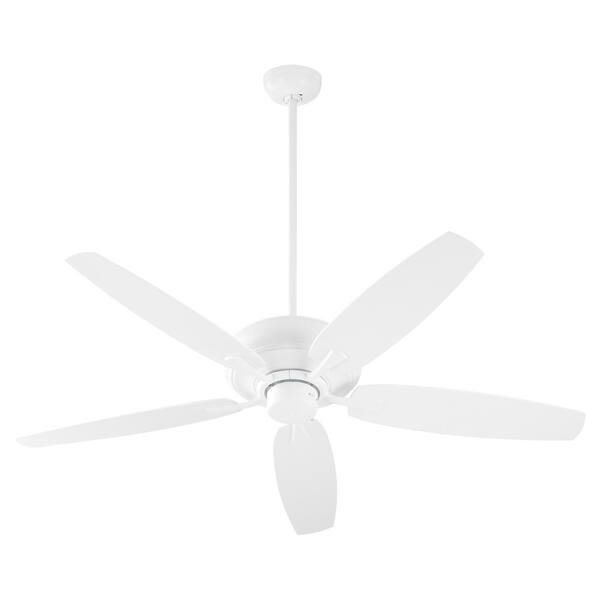 quorum Apex Patio 56 in. 5 Blade Studio White Wet Listed Ceiling Fan