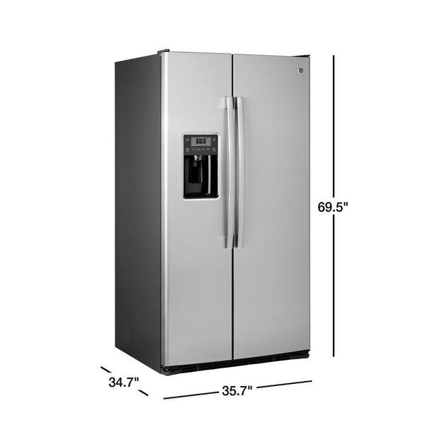 Reviews For Ge 25 3 Cu Ft Side By Side Refrigerator In Stainless Steel Gss25gshss The Home Depot