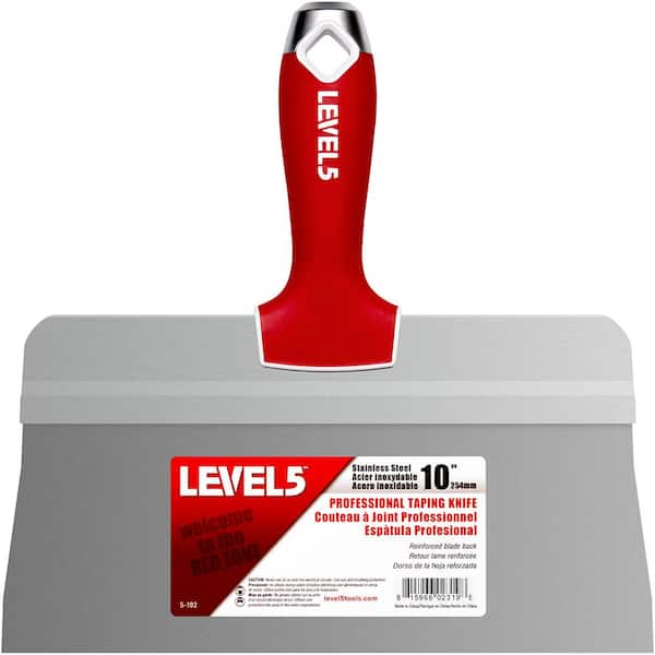 Level 5 10 in. Stainless Steel Big Back Taping Knife with Soft Grip Handle