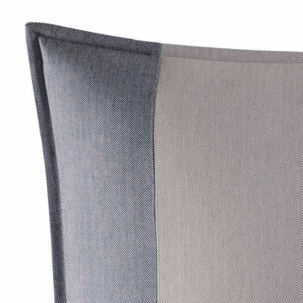 Fairwater Blue and Gray Cotton Euro Sham