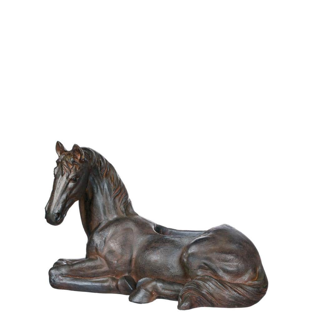 Vintage Horse Figurine, Horse in Ceremonial Dress, Dark Chocolate Brown